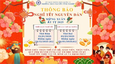 Thông báo Nghỉ Tết Nguyên Đán Ất Tỵ 2025