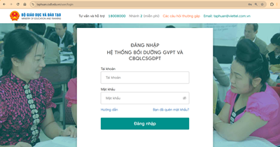 THÔNG BÁO Lịch học trực tuyến trên trang web https://taphuan.csdl.edu.vn.