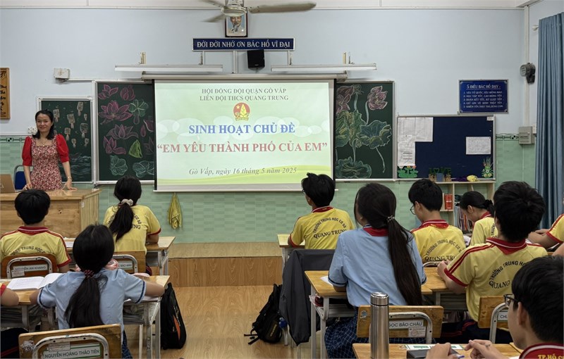 Ngày 16/5/2025, các Chi đội thực hiện sinh hoạt chủ đề  Em yêu thành phố của em 