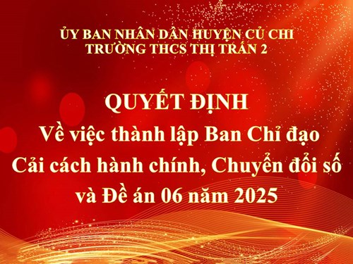 Quyết định thành lập Ban Chỉ đạo Cải cách hành chính, Chuyển đổi số và Đề án 06 năm 2025