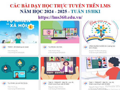 Các bài học trực tuyến trên hệ thống LMS Tuần 15/HKI