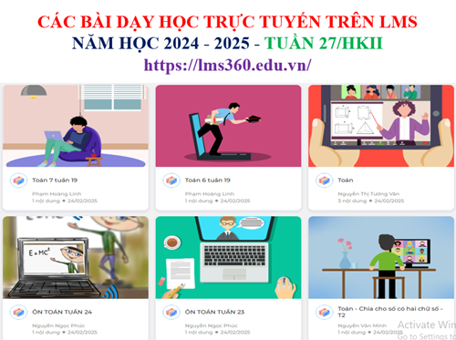Các bài học trực tuyến trên hệ thống LMS Tuần 27